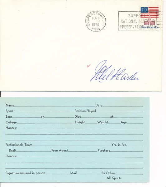 Mel Harder Signed/Auto FDC First Day Cover Envelope 1948 WS Champs 190263
