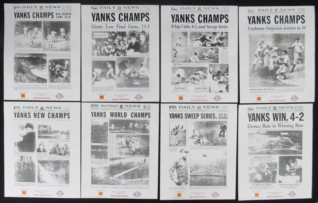 Set of 26 New York Yankee World Champions 8x10 Team Photos and Headlines 180858