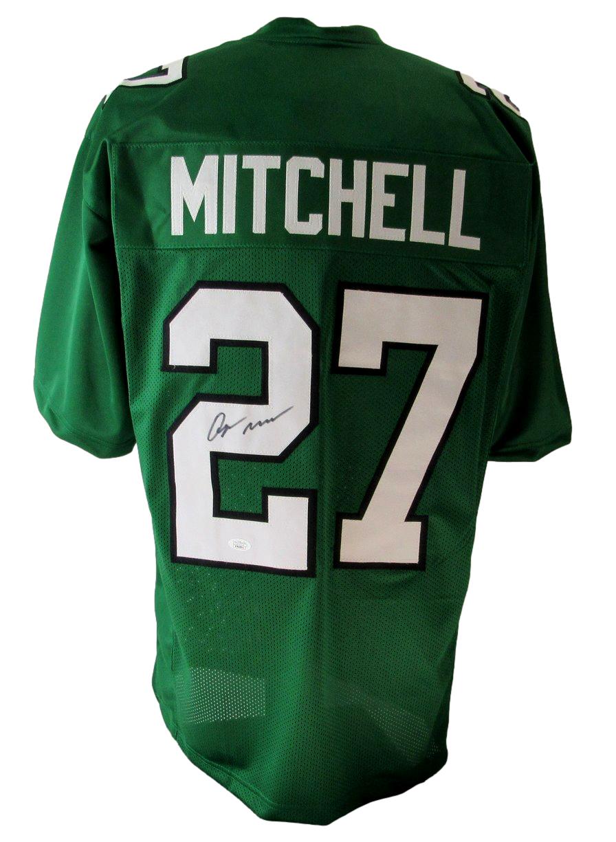 Quinyon Mitchell Kelly Green Custom Football Jersey Eagles JSA 193304