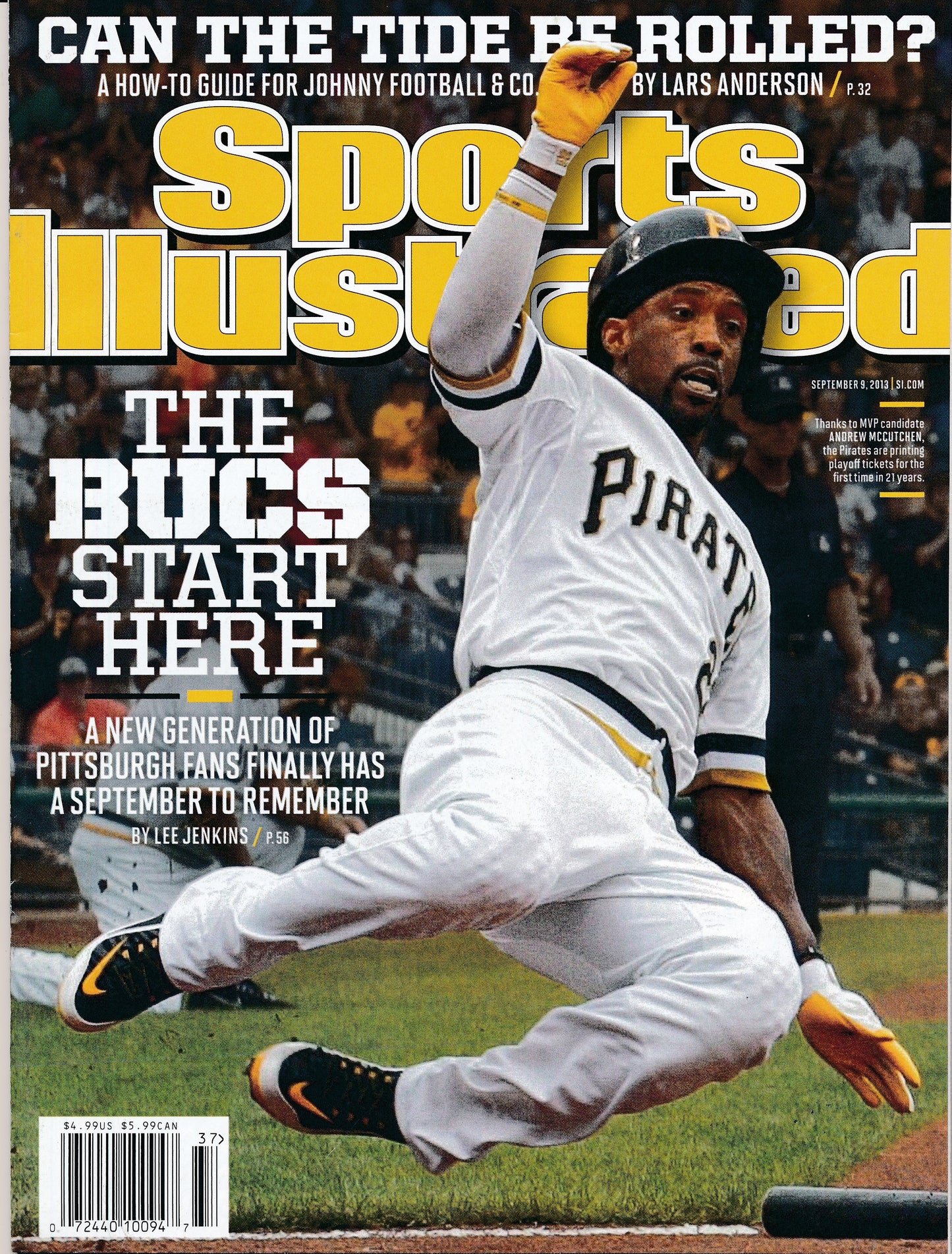 September 9, 2013 Andrew McCutchen Sports Illustrated Magazine NO LABEL 182324