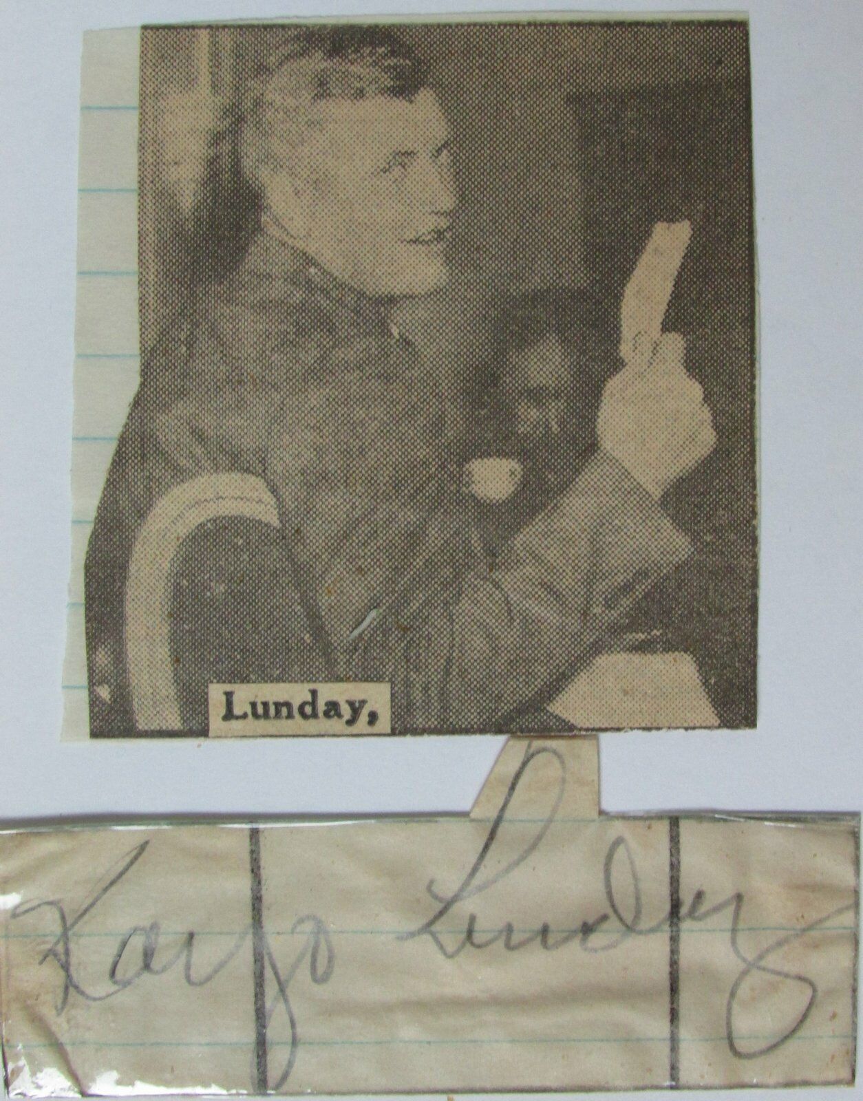 Ken Lunday Arkansas  NY Giants/1938 Champs Signed Cut PSA/DNA 145108