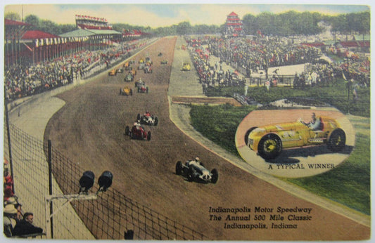 Vintage 1955 Indianapolis Motor Speedway Indy 500 Postcard