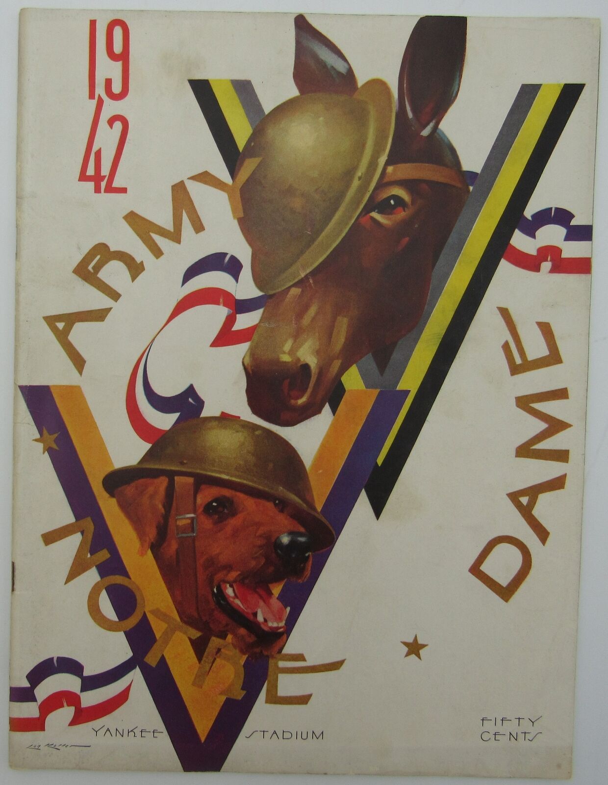 1942 Army vs. Notre Dame College Football Game Program 144490