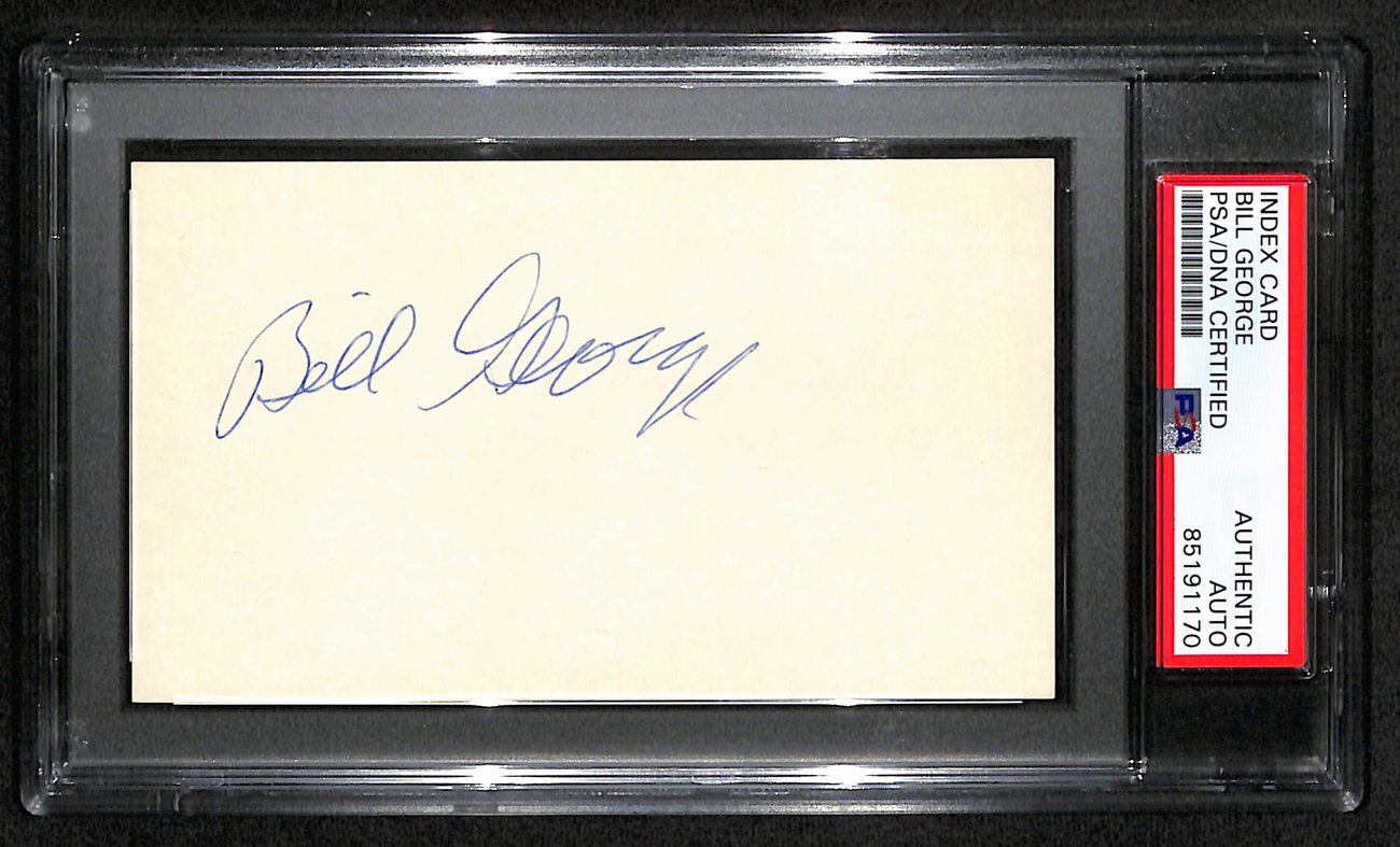 Bill George HOF Signed/Auto 3x5 Index Card Chicago Bears PSA/DNA 187452