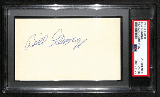 Bill George HOF Signed/Auto 3x5 Index Card Chicago Bears PSA/DNA 187452