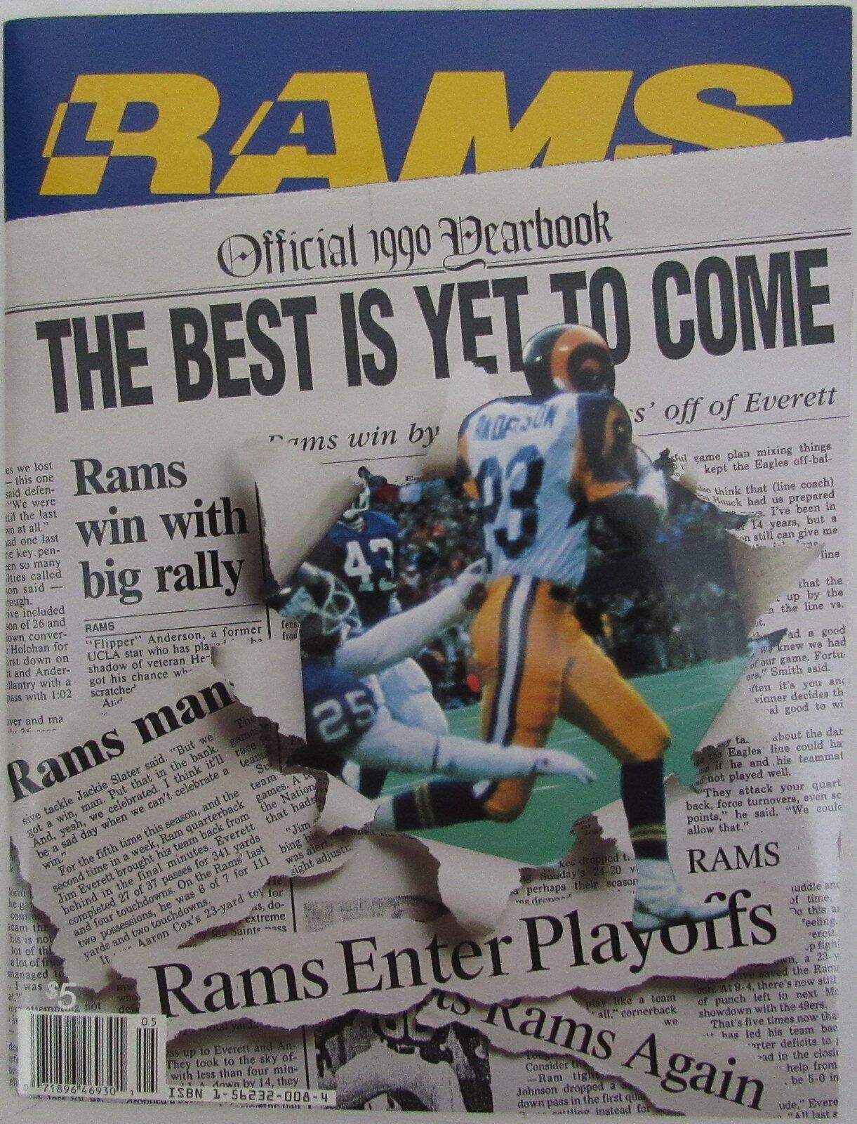 1990 Los Angeles Rams Football Official Yearbook 146036