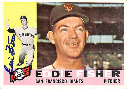 1960 TOPPS #23 Eddie Fisher San Francisco Giants Signed/Auto Card 190949