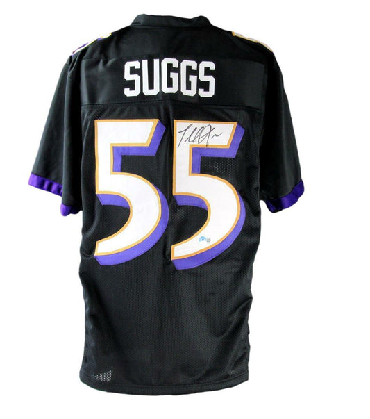 Terrell Suggs Autographed Black Custom Jersey Baltimore Ravens Beckett