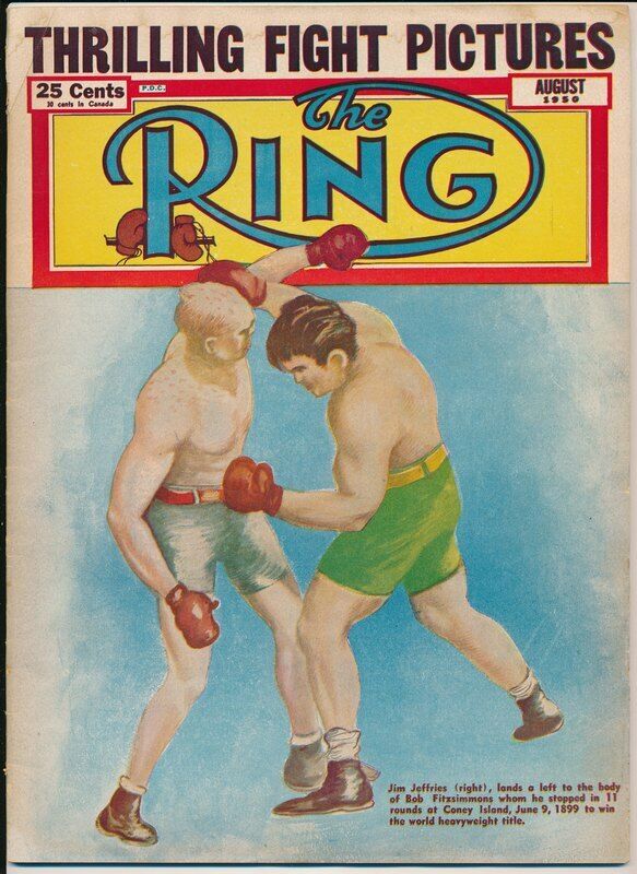 The RING August 1950 Boxing Magazine - Jeffries vs. Fitzsimmons on cover 142042