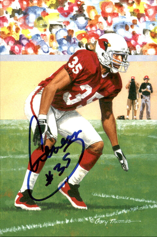 Aeneas Williams HOF Autographed Goal Line Art GLAC Postcard Cardinals JSA