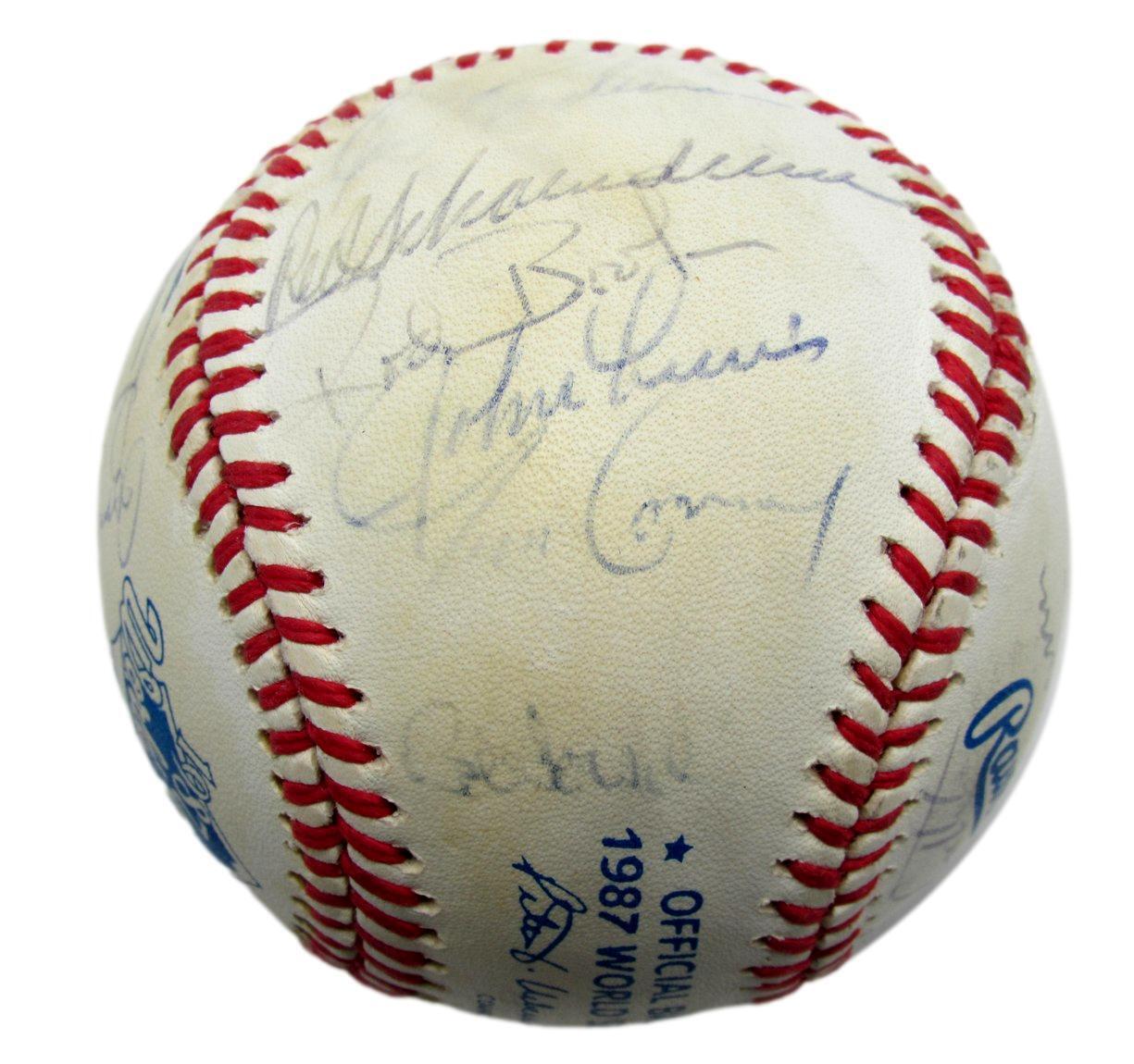 1987 Cardinals Autographed by 25 Rawlings World Series Baseball Herzog (HOF)