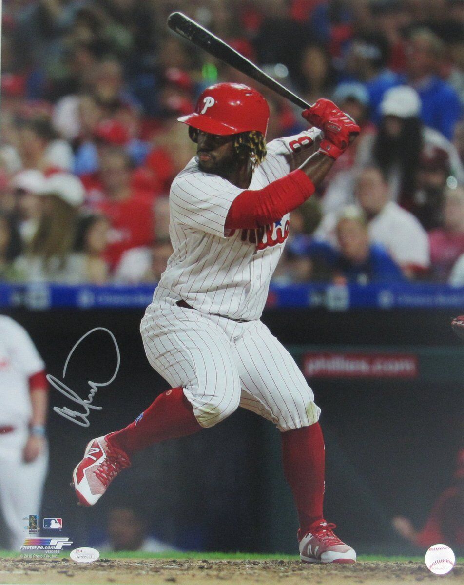 Odubel Herrera Phillies Signed/Autographed 16x20 Photo JSA 137914