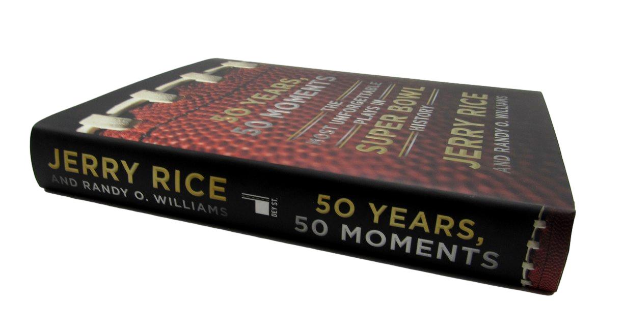 Jerry Rice Signed/Inscribed Book "50 Years, 50 Moments" 49ers JSA 191011