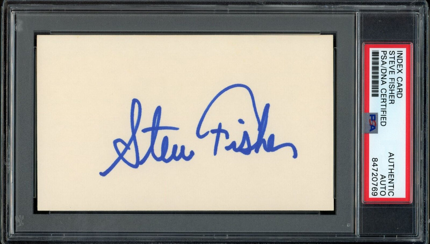 Steve Fisher Autographed 3x5 Index Card Michigan Basketball Coach PSA/DNA