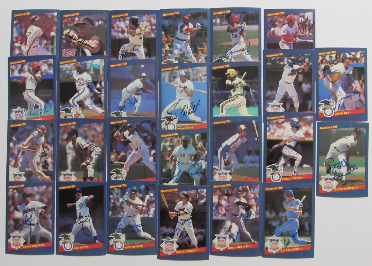 Lot of 26 Signed/Autograph 1986 Donruss Action All Stars Jumbo Postcards 166771