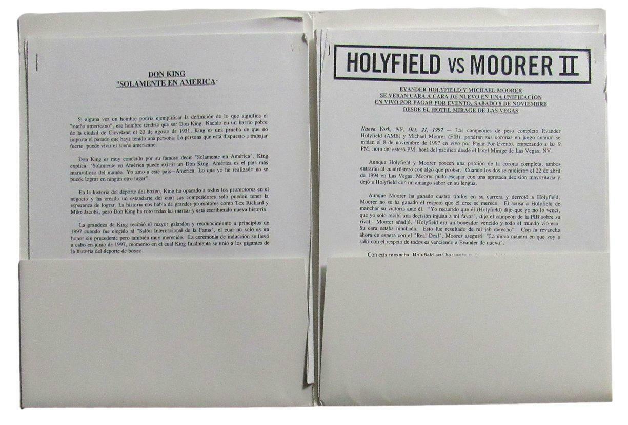 1997 Championship Boxing Evander Holyfield vs. Michael Moorer Press Kit 167432