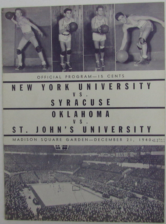 1940 NCAA Basketball Doubleheader Games Program at Madison Square Garden  145176