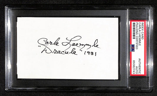 Carla  Laemmle Signed/Inscribed 3x5 Index Card "Dracula" 1931 PSA/DNA 183930