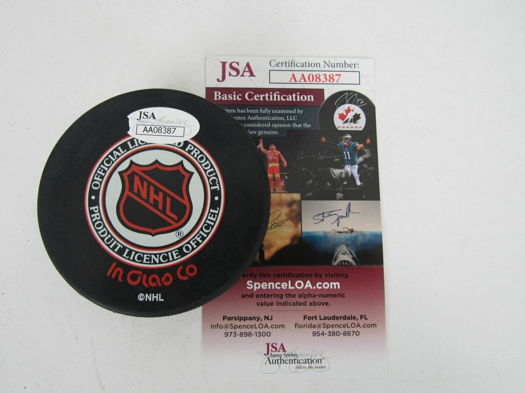 Ron Hextall Philadelphia Flyers Autographed/Signed Flyers Logo Puck JSA 138981