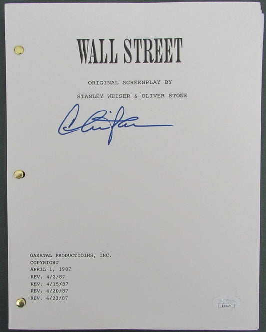 Charlie Sheen Signed/Auto "Wall Street" Original Screenplay JSA 188416