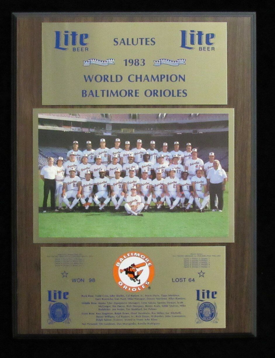 1983 World Champion Baltimore Orioles 8x10 Team Photo Plaque 179135