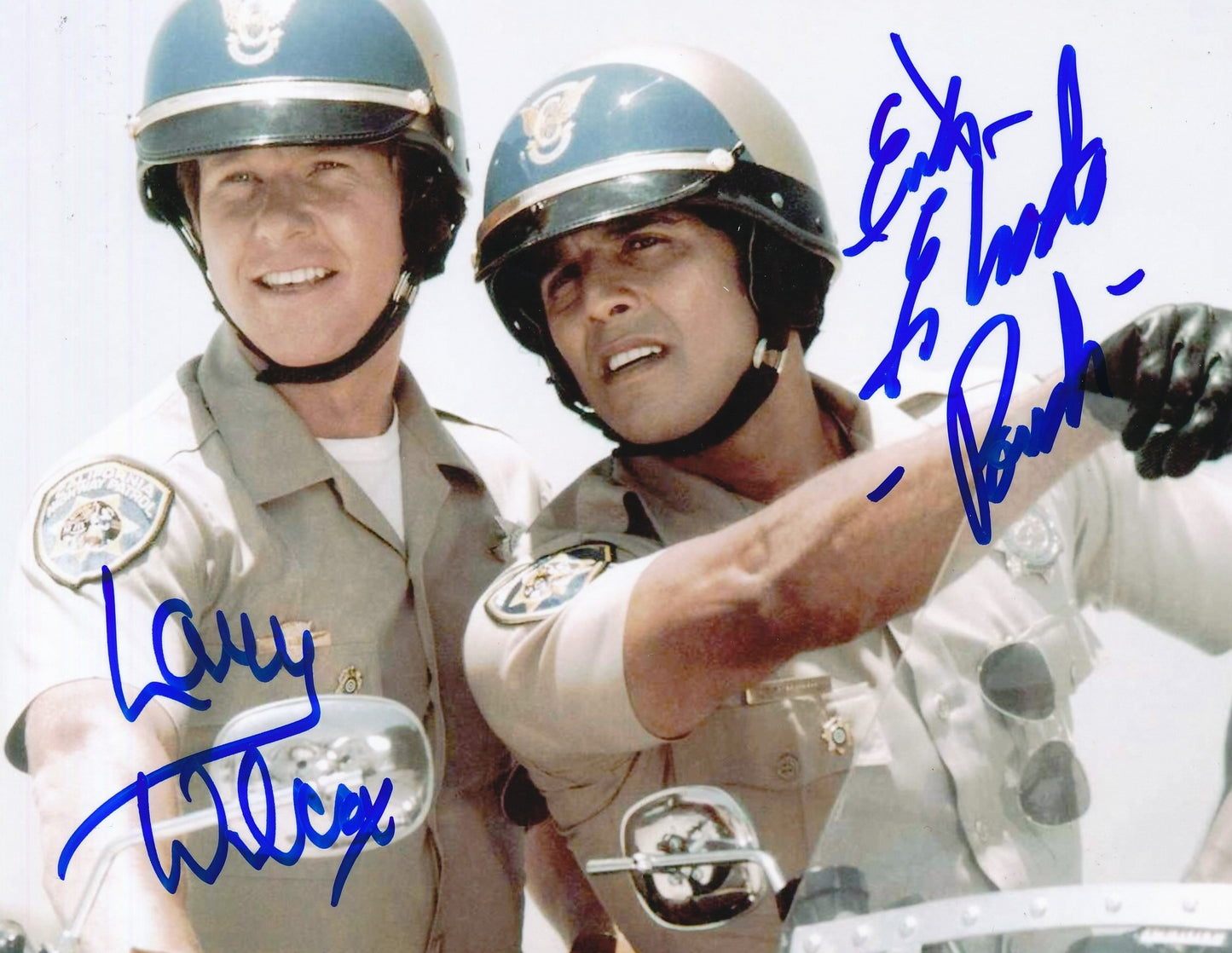 Larry Wilcox/Erik Estrada Dual-Autographed 8x10 Photo "Chips" Beckett 183532