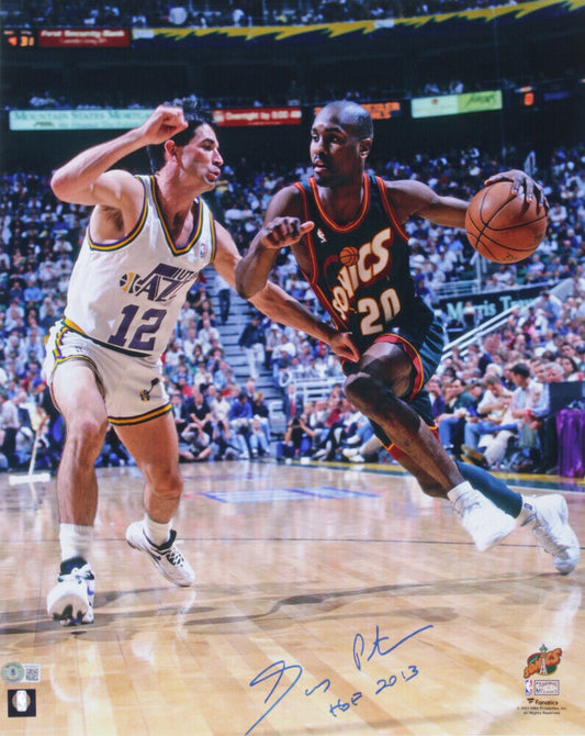 Gary Payton HOF SuperSonics Signed/Autographed 16x20 Photo Beckett 164563