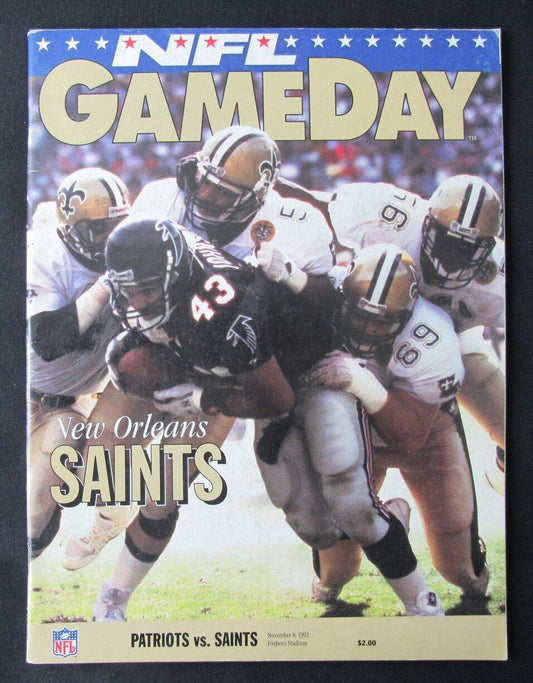 1992 New England Patriots vs. New Orleans Saints Program 11/08