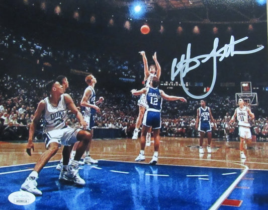 Christian Laettner Autographed Duke Blue Devils 8x10 Photo JSA 187701