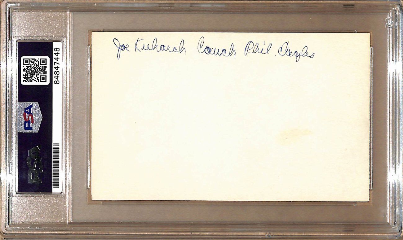 Joe Kuharich Autographed 3x5 Index Card Notre Dame PSA/DNA 179063