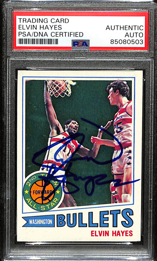 Elvin Haves HOF Signed 1977 Topps Card #54 Washington Bullets PSA/DNA 185677