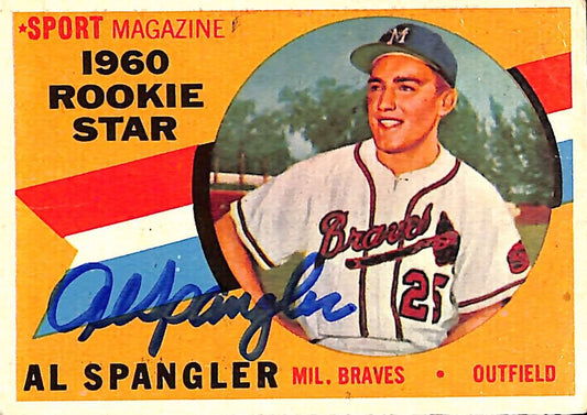 1960 TOPPS #143 Al Spangler Milwaukee Braves Signed/Auto Card 190972