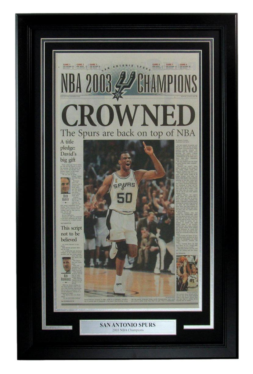 1993 San Antonio Express Newspaper Spurs NBA Champions Framed 177296