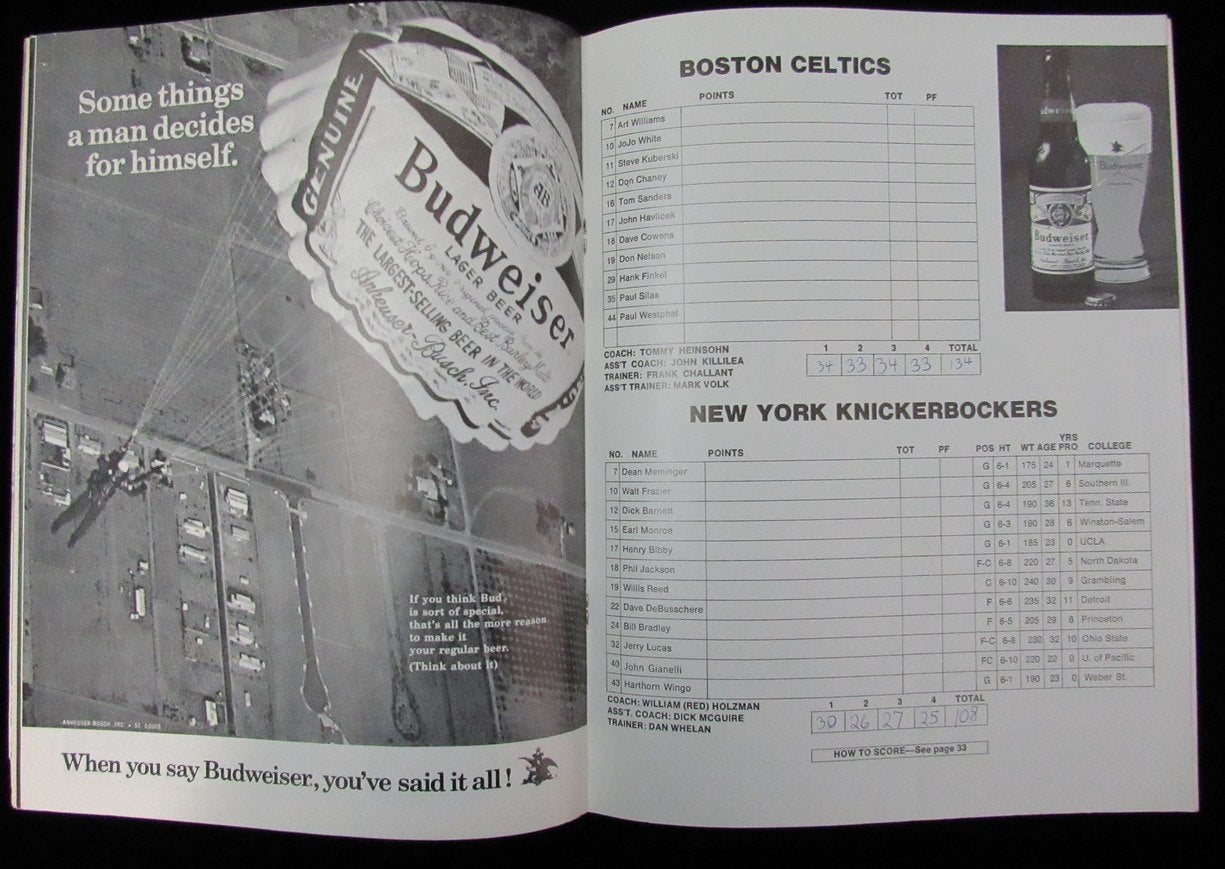 1973 NBA Playoffs Game Program Boston Celtics vs. New York Knicks 189183