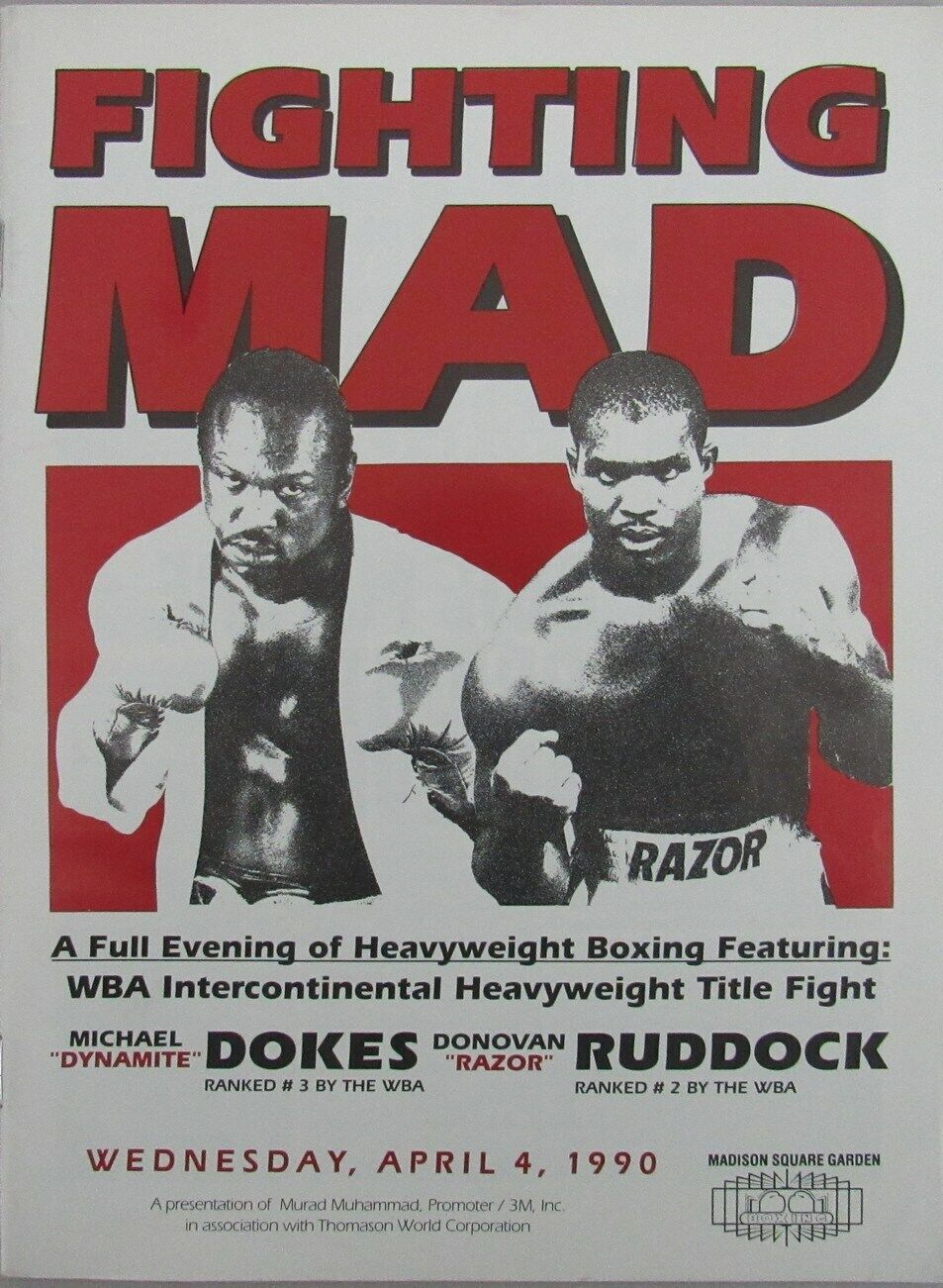 Michael Dokes vs. Donovan Ruddock 1990 Heavyweight Title Program 162298