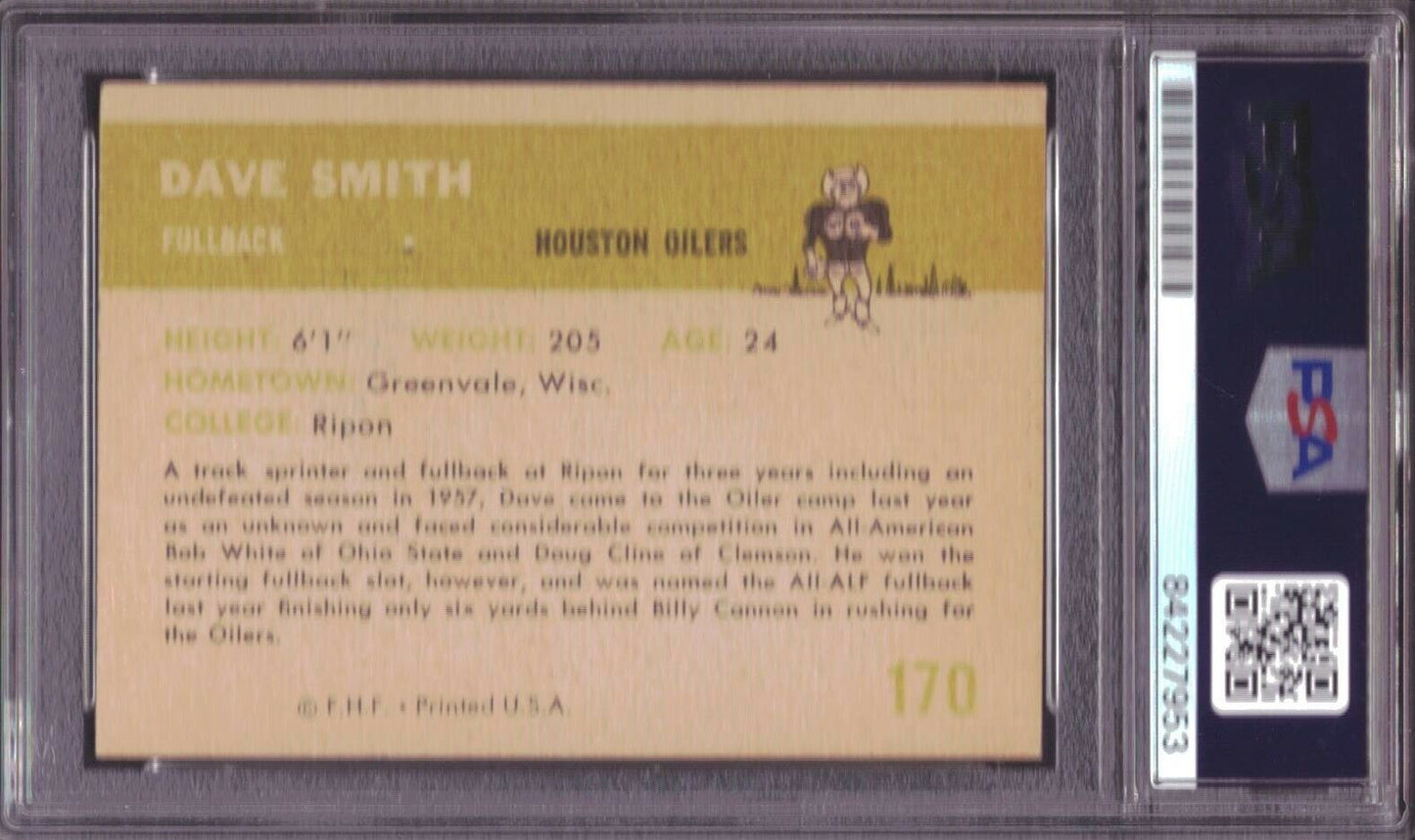 1961 Fleer #170 Dave Smith Oilers Signed/Autographed Card PSA/DNA 152727