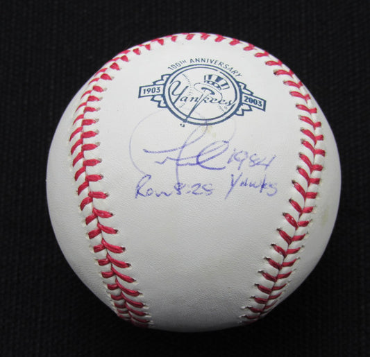 Tim Foli Signed/Auto Yankees 100th OML Baseball JSA Inscr 186633