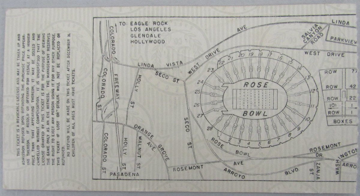 January 2, 1956 Pasadena Rose Bowl Ticket Stub Michigan State vs. UCLA 192968