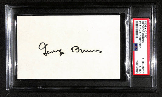 George Burns Signed 3x5 Index Card Comedian/ Actor/ Writer PSA/DNA 184328