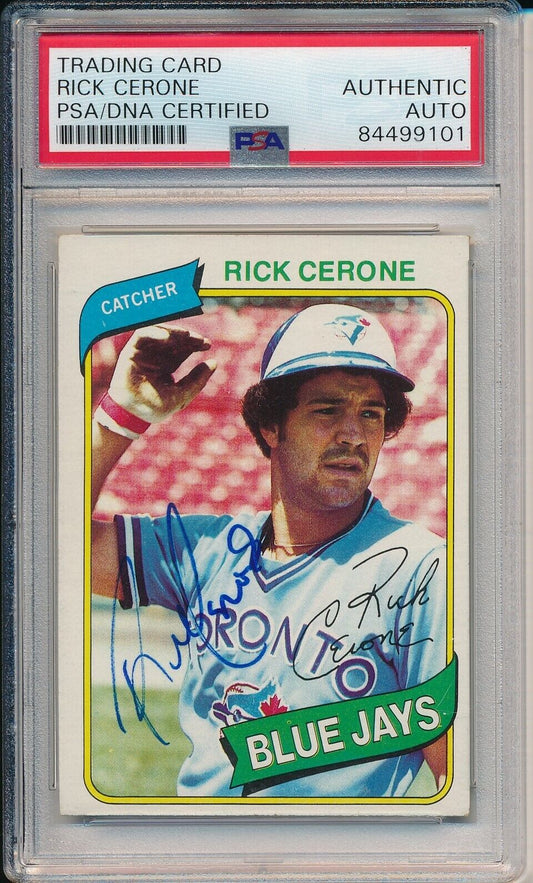 Rick Cerone Toronto Blue Jays Signed/Auto 1980 TOPPS Card #591 PSA/DNA 166106