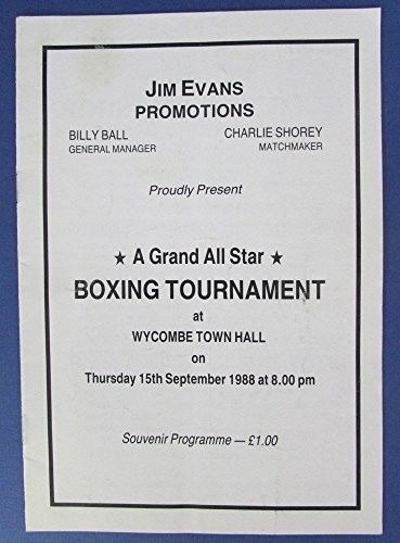 Grand All Star Boxing Tournament Program Bertie James Gary King 9/15/1988 122133