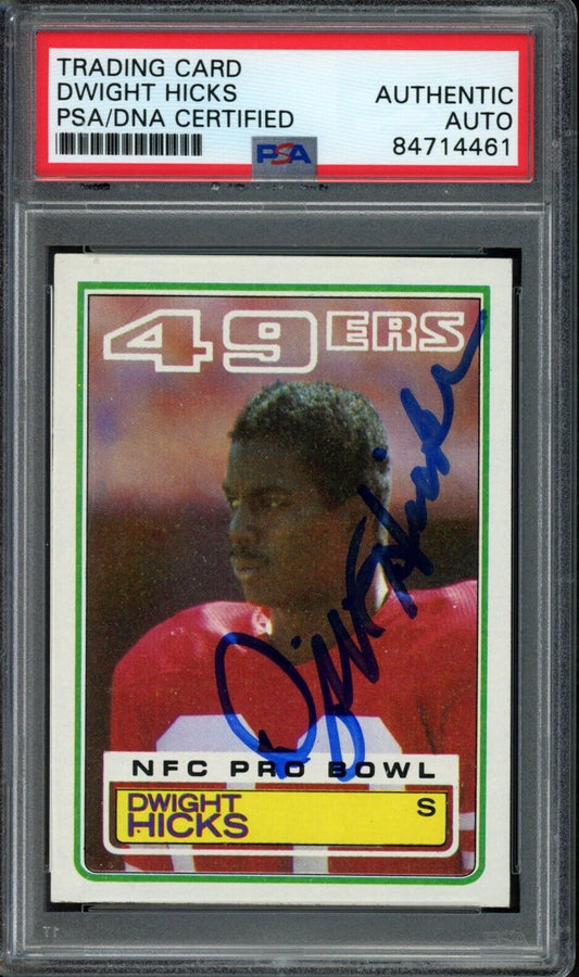 1983 TOPPS Dwight Hicks #167 Authentic Card Signed 49ers PSA/DNA 176694