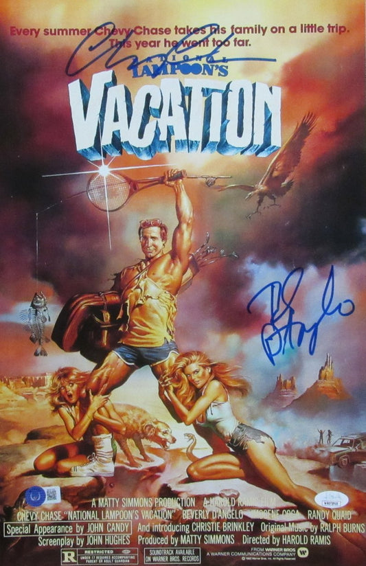 Chevy Chase/Beverly D'Angelo Signed 11x17 Movie Poster "Vacation" BAS/JSA 185649