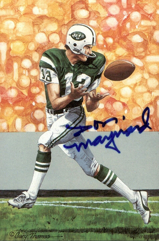 Don Maynard HOF Autographed Goal Line Art GLAC Postcard New York Jets JSA