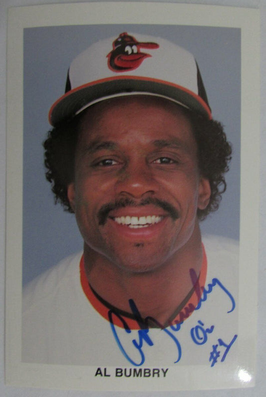 Al Bumbry Baltimore Orioles Signed Team Issued Postcard inscr. O's #1 149523