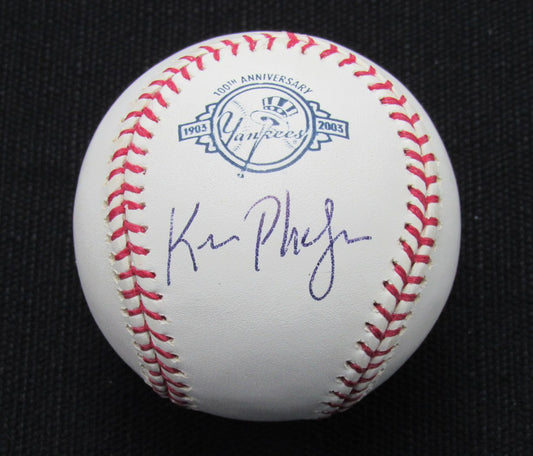 Ken Phelps Signed/Auto Yankees 100th OML Baseball JSA  186909