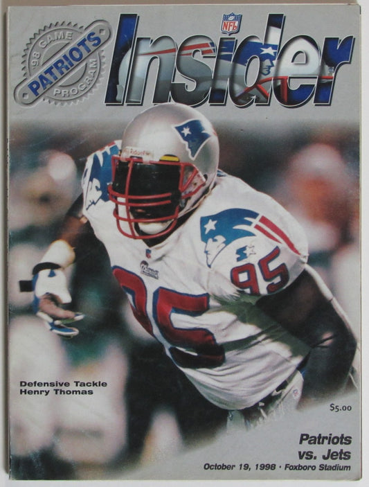 October 19, 1998 New England Patriots vs. New York Jets NFL Insider Program