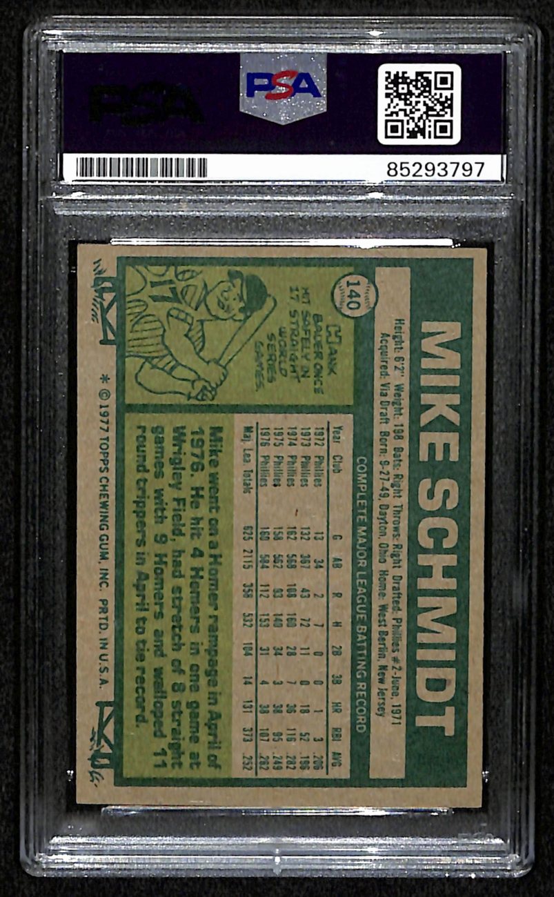 Mike Schmidt HOF Signed/Autographed 1977 Topps Card #140 Phillies PSA/DNA 190644