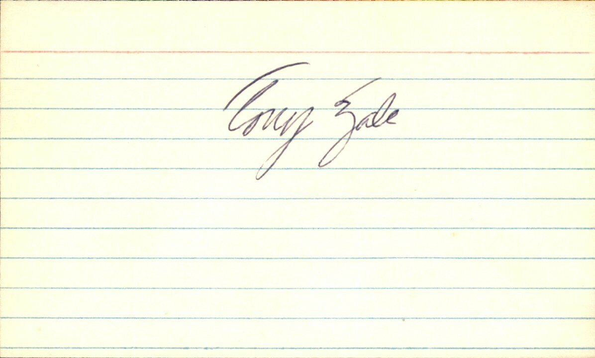 Tony Zale World Middleweight Boxer d.1997 Signed/Auto 3x5 Index Card 162719