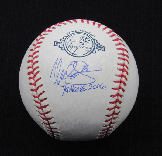Nick Green Signed/Auto Yankees 100th OML Baseball JSA Inscr 186669